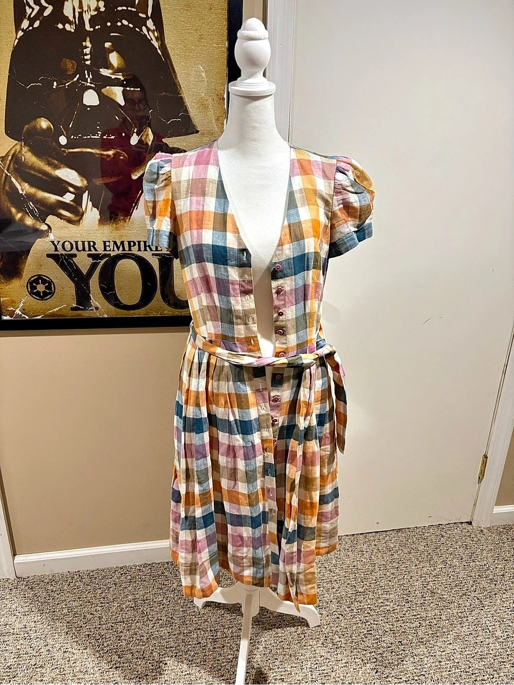 Gal Meets Glam Checkered Midi Dress Size 2 us size small